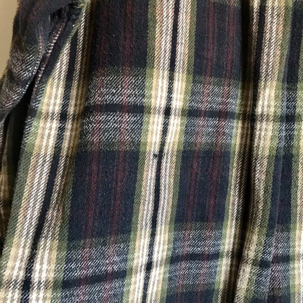 Field and Stream Long Sleeve Heavyweight Flannel Shirt‎ Size Large Blue Green
